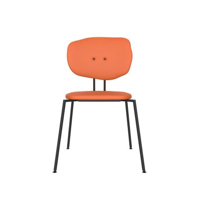 Lensvelt Maarten Baas Chair 141 (Stackable - Without Armrests) Backrest F Burn Orange 102 Black (RAL9005) Hard Leg Ends