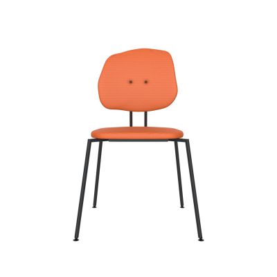 Lensvelt Maarten Baas Chair 141 (Stackable - Without Armrests) Backrest G Burn Orange 102 Black (RAL9005) Hard Leg Ends