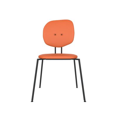 Lensvelt Maarten Baas Chair 141 (Stackable - Without Armrests) Backrest H Burn Orange 102 Black (RAL9005) Hard Leg Ends