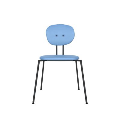Lensvelt Maarten Baas Chair 141 (Stackable - Without Armrests) Backrest A Blue Horizon 040 Black (RAL9005) Hard Leg Ends
