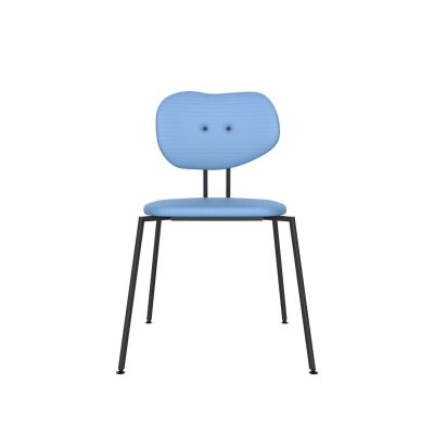 Lensvelt Maarten Baas Chair 141 (Stackable - Without Armrests) Backrest B Blue Horizon 040 Black (RAL9005) Hard Leg Ends