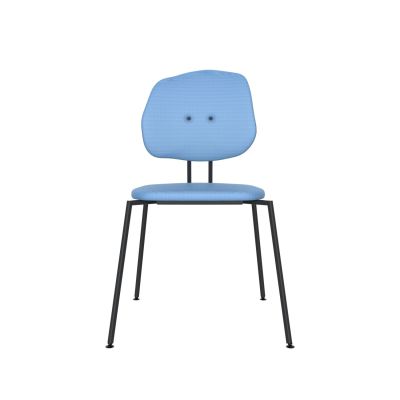 Lensvelt Maarten Baas Chair 141 (Stackable - Without Armrests) Backrest G Blue Horizon 040 Black (RAL9005) Hard Leg Ends