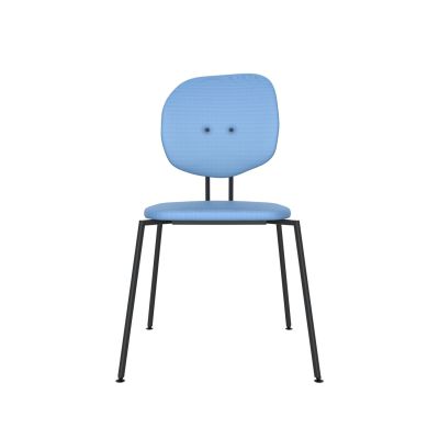 Lensvelt Maarten Baas Chair 141 (Stackable - Without Armrests) Backrest H Blue Horizon 040 Black (RAL9005) Hard Leg Ends