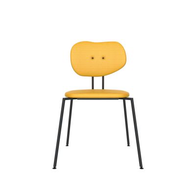 Lensvelt Maarten Baas Chair 141 (Stackable - Without Armrests) Backrest B Lemon Yellow 051 Black (RAL9005) Hard Leg Ends