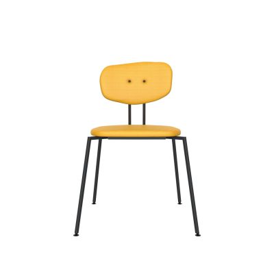 Lensvelt Maarten Baas Chair 141 (Stackable - Without Armrests) Backrest C Lemon Yellow 051 Black (RAL9005) Hard Leg Ends