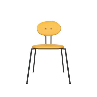 Lensvelt Maarten Baas Chair 141 (Stackable - Without Armrests) Backrest D Lemon Yellow 051 Black (RAL9005) Hard Leg Ends
