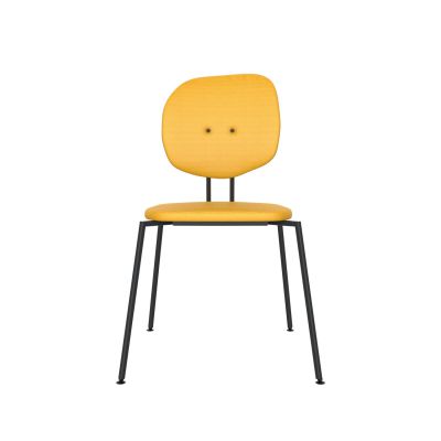 Lensvelt Maarten Baas Chair 141 (Stackable - Without Armrests) Backrest H Lemon Yellow 051 Black (RAL9005) Hard Leg Ends