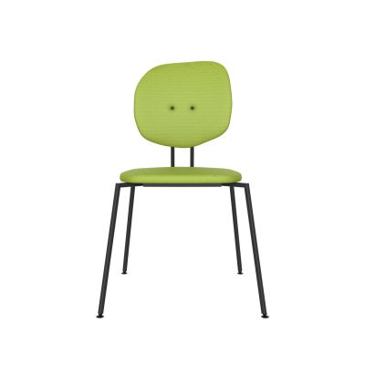 Lensvelt Maarten Baas Chair 141 (Stackable - Without Armrests) Backrest H Fairway Green 020 Black (RAL9005) Hard Leg Ends