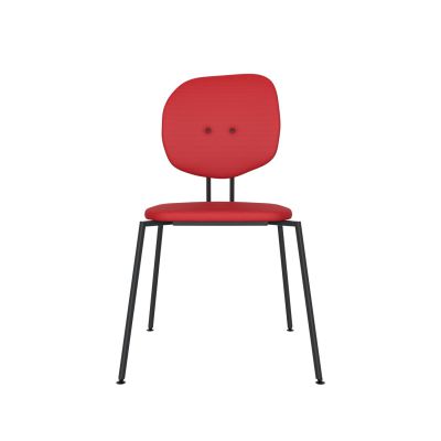 Lensvelt Maarten Baas Chair 141 (Stackable - Without Armrests) Backrest H Grenada Red 010 Black (RAL9005) Hard Leg Ends