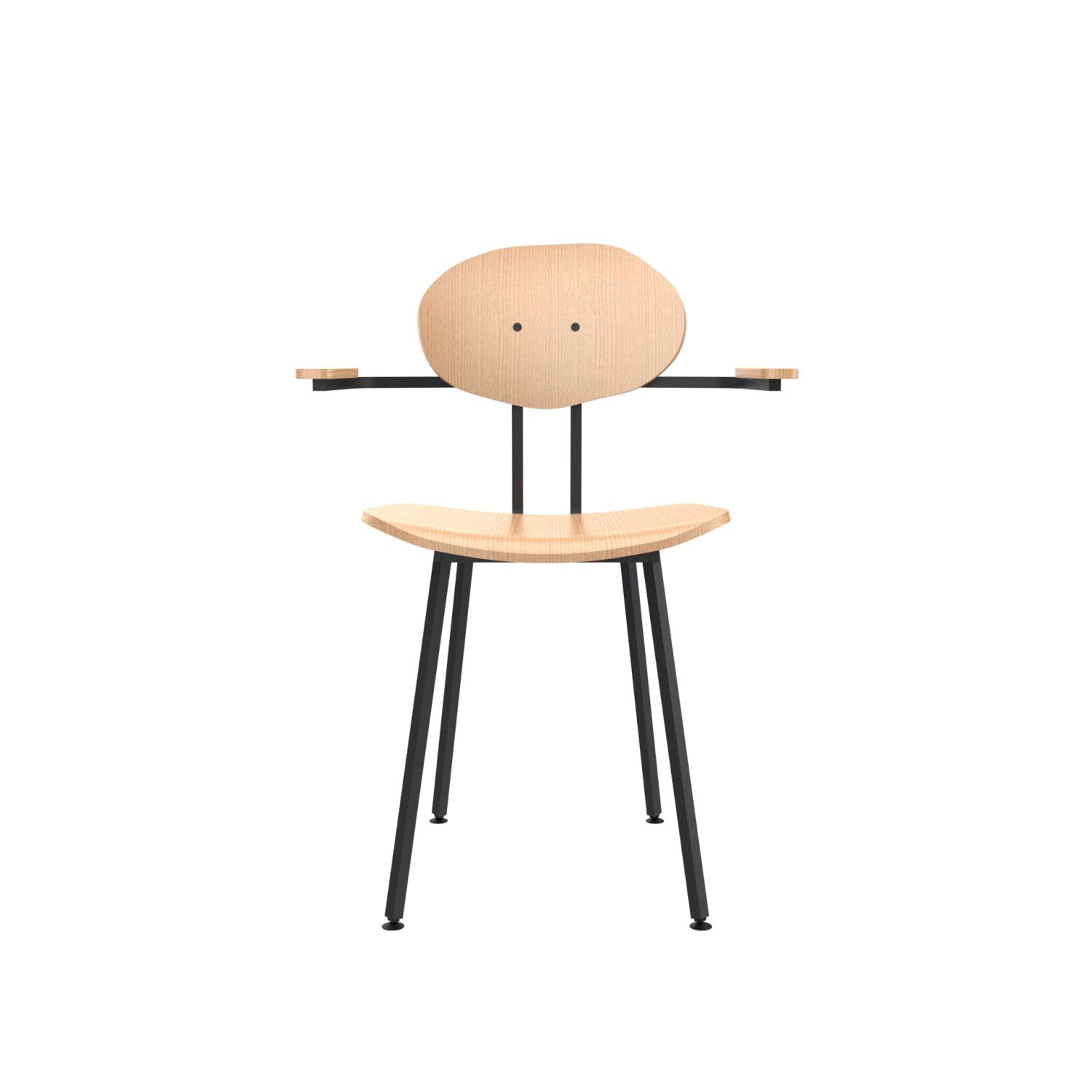lensvelt maarten baas chair wooden 102 not stackable with armrests backrest d european oak natural black ral9005 hard leg ends