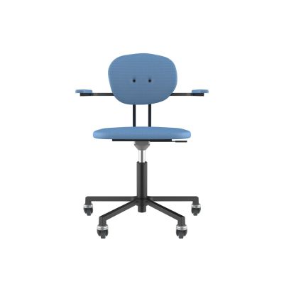 Lensvelt Maarten Baas Office Chair With Armrests Backrest A Blue Horizon 040 Black (RAL9005) Soft Wheels