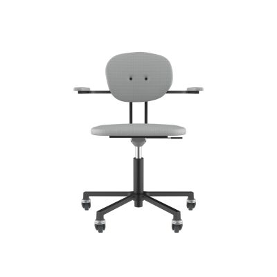 Lensvelt Maarten Baas Office Chair With Armrests Backrest A Breeze Light Grey 171 Black (RAL9005) Soft Wheels