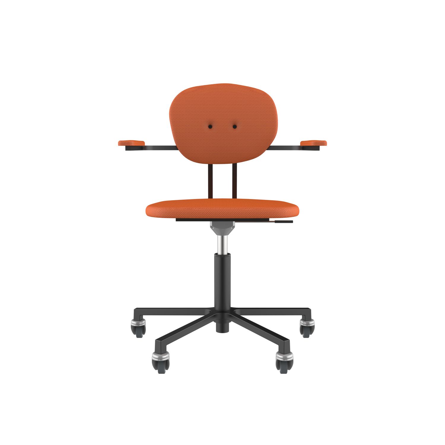 lensvelt maarten baas office chair with armrests backrest a burn orange 102 black ral9005 soft wheels