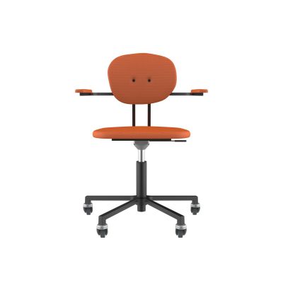 Lensvelt Maarten Baas Office Chair With Armrests Backrest A Burn Orange 102 Black (RAL9005) Soft Wheels