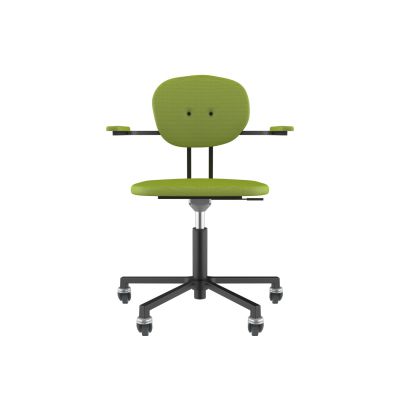 Lensvelt Maarten Baas Office Chair With Armrests Backrest A Fairway Green 020 Black (RAL9005) Soft Wheels