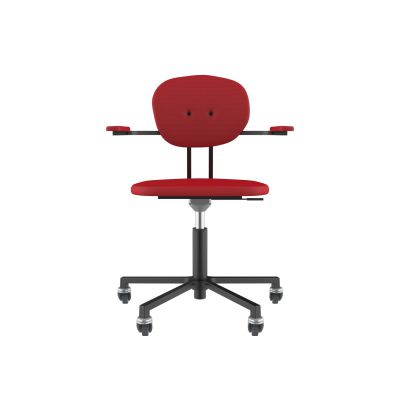 Lensvelt Maarten Baas Office Chair With Armrests Backrest A Grenada Red 010 Black (RAL9005) Soft Wheels