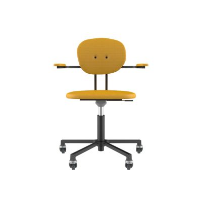 Lensvelt Maarten Baas Office Chair With Armrests Backrest A Lemon Yellow 051 Black (RAL9005) Soft Wheels