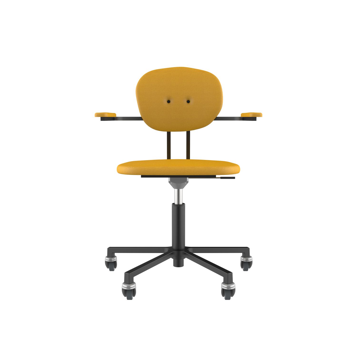 lensvelt maarten baas office chair with armrests backrest a lemon yellow 051 black ral9005 soft wheels