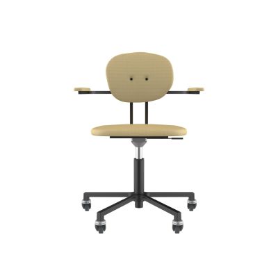 Lensvelt Maarten Baas Office Chair With Armrests Backrest A Light Brown 141 Black (RAL9005) Soft Wheels