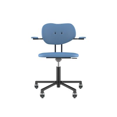 Lensvelt Maarten Baas Office Chair With Armrests Backrest B Blue Horizon 040 Black (RAL9005) Soft Wheels