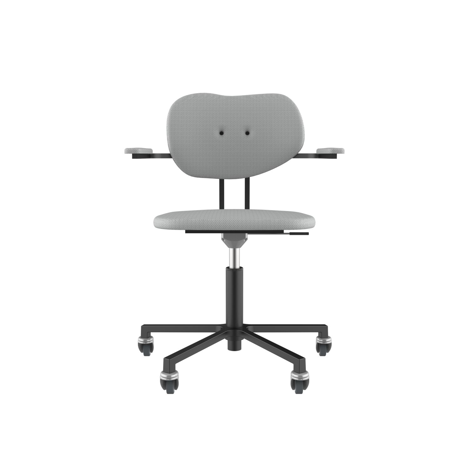 lensvelt maarten baas office chair with armrests backrest b breeze light grey 171 black ral9005 soft wheels