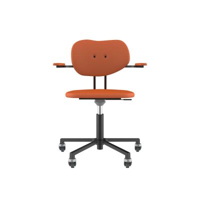 Lensvelt Maarten Baas Office Chair With Armrests Backrest B Burn Orange 102 Black (RAL9005) Soft Wheels