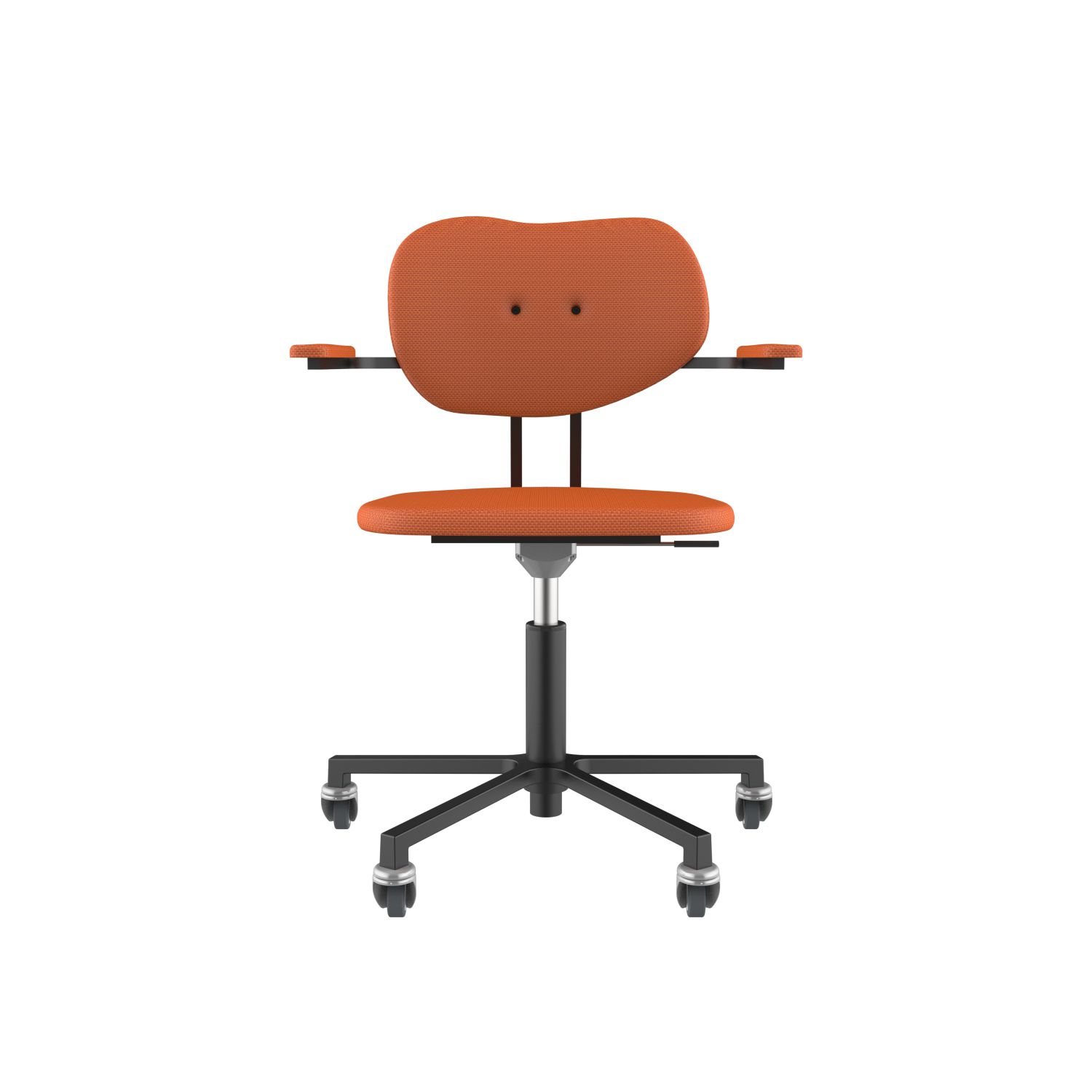 lensvelt maarten baas office chair with armrests backrest b burn orange 102 black ral9005 soft wheels