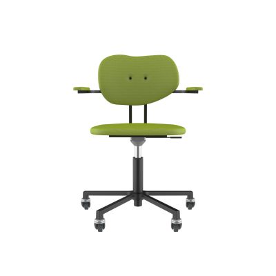 Lensvelt Maarten Baas Office Chair With Armrests Backrest B Fairway Green 020 Black (RAL9005) Soft Wheels