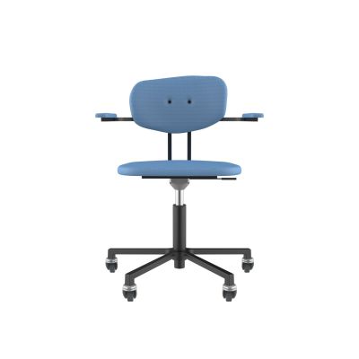 Lensvelt Maarten Baas Office Chair With Armrests Backrest C Blue Horizon 040 Black (RAL9005) Soft Wheels