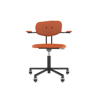Lensvelt Maarten Baas Office Chair With Armrests Backrest C Burn Orange 102 Black (RAL9005) Soft Wheels