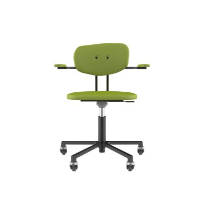 Lensvelt Maarten Baas Office Chair With Armrests Backrest C Fairway Green 020 Black (RAL9005) Soft Wheels
