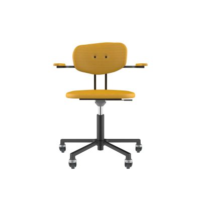 Lensvelt Maarten Baas Office Chair With Armrests Backrest C Lemon Yellow 051 Black (RAL9005) Soft Wheels
