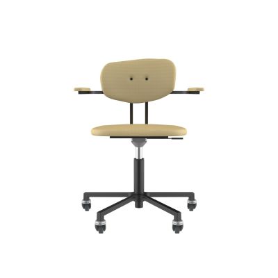 Lensvelt Maarten Baas Office Chair With Armrests Backrest C Light Brown 141 Black (RAL9005) Soft Wheels