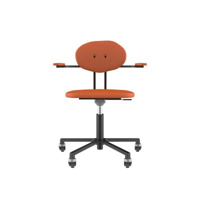 Lensvelt Maarten Baas Office Chair With Armrests Backrest D Burn Orange 102 Black (RAL9005) Soft Wheels