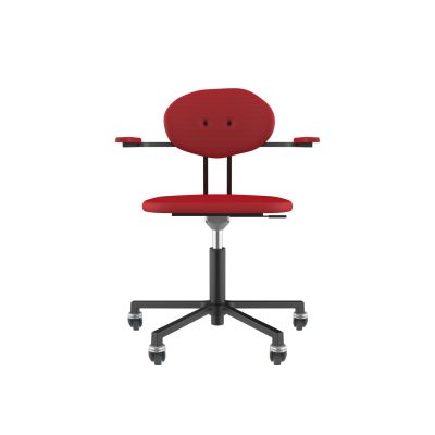Lensvelt Maarten Baas Office Chair With Armrests Backrest D Grenada Red 010 Black (RAL9005) Soft Wheels