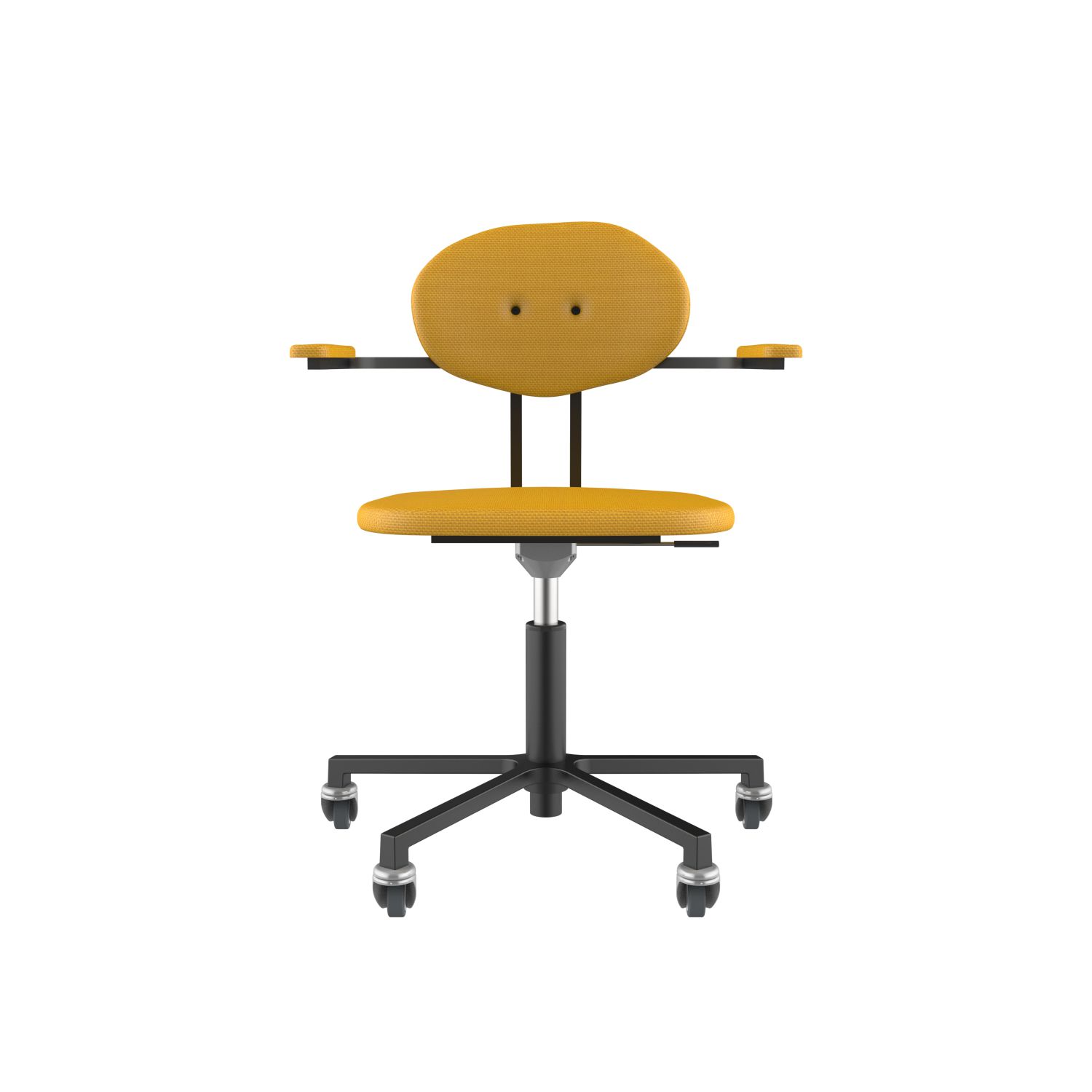 lensvelt maarten baas office chair with armrests backrest d lemon yellow 051 black ral9005 soft wheels