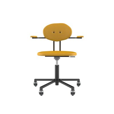 Lensvelt Maarten Baas Office Chair With Armrests Backrest D Lemon Yellow 051 Black (RAL9005) Soft Wheels