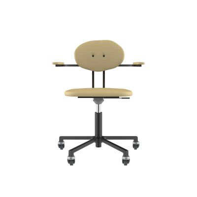 Lensvelt Maarten Baas Office Chair With Armrests Backrest D Light Brown 141 Black (RAL9005) Soft Wheels