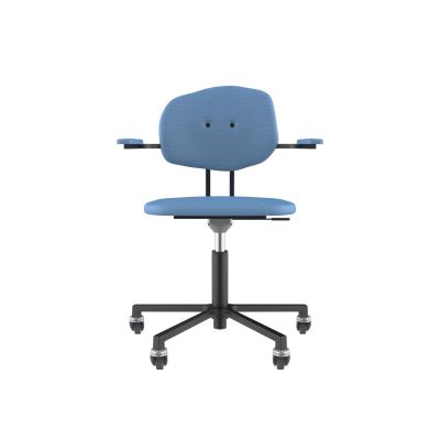 Lensvelt Maarten Baas Office Chair With Armrests Backrest E Blue Horizon 040 Black (RAL9005) Soft Wheels