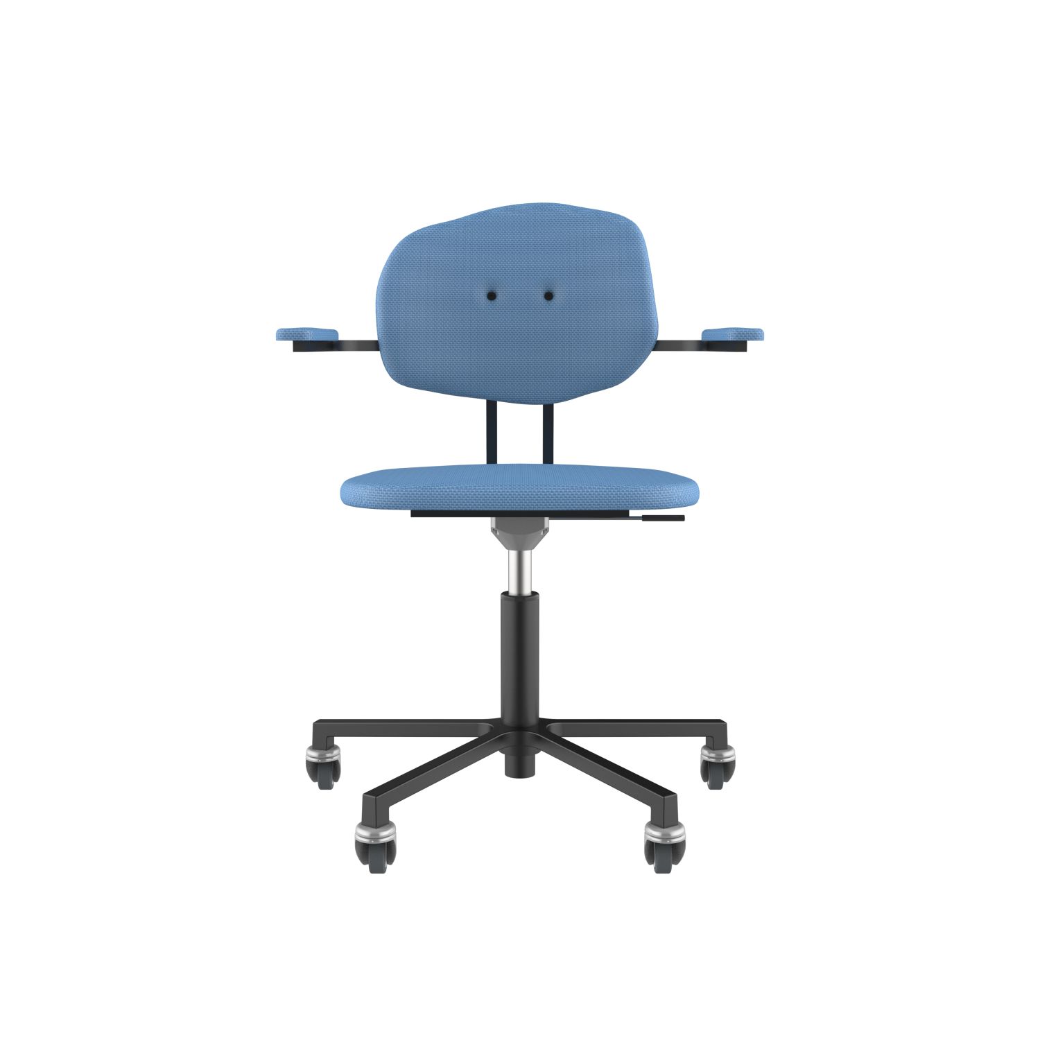 lensvelt maarten baas office chair with armrests backrest e blue horizon 040 black ral9005 soft wheels