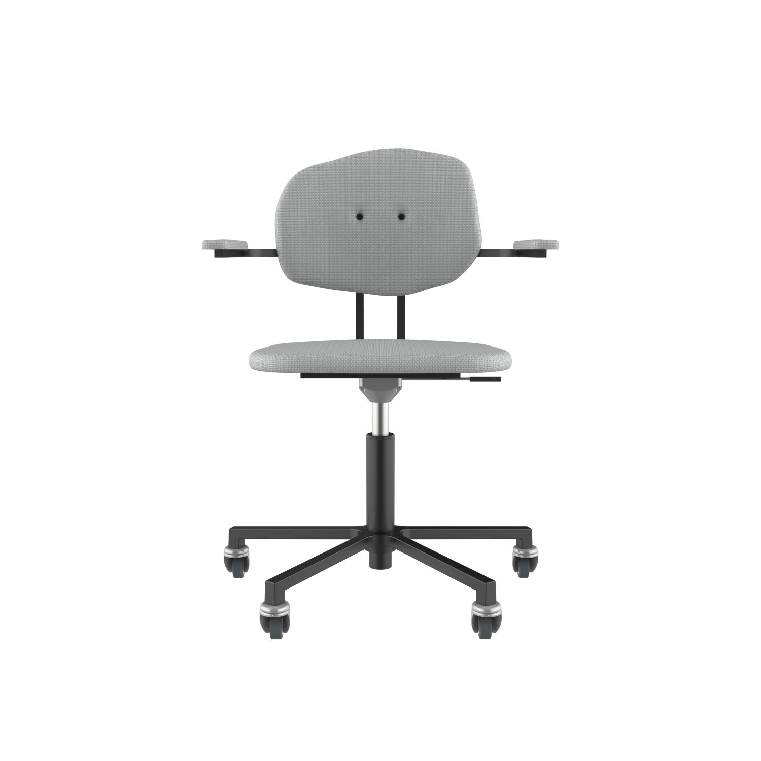lensvelt maarten baas office chair with armrests backrest e breeze light grey 171 black ral9005 soft wheels