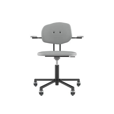 Lensvelt Maarten Baas Office Chair With Armrests Backrest E Breeze Light Grey 171 Black (RAL9005) Soft Wheels
