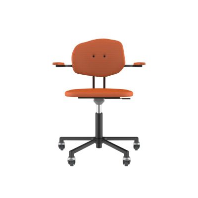 Lensvelt Maarten Baas Office Chair With Armrests Backrest E Burn Orange 102 Black (RAL9005) Soft Wheels