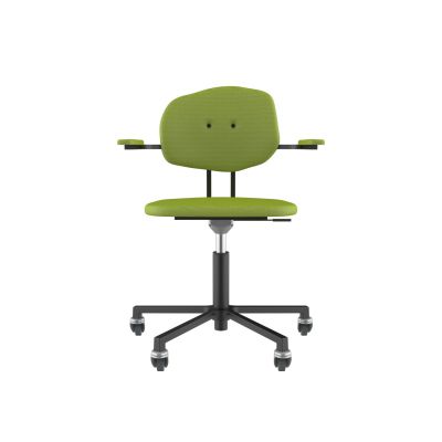 Lensvelt Maarten Baas Office Chair With Armrests Backrest E Fairway Green 020 Black (RAL9005) Soft Wheels