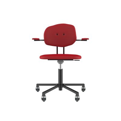Lensvelt Maarten Baas Office Chair With Armrests Backrest E Grenada Red 010 Black (RAL9005) Soft Wheels