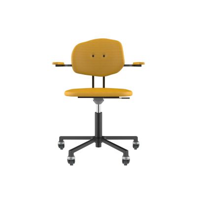 Lensvelt Maarten Baas Office Chair With Armrests Backrest E Lemon Yellow 051 Black (RAL9005) Soft Wheels