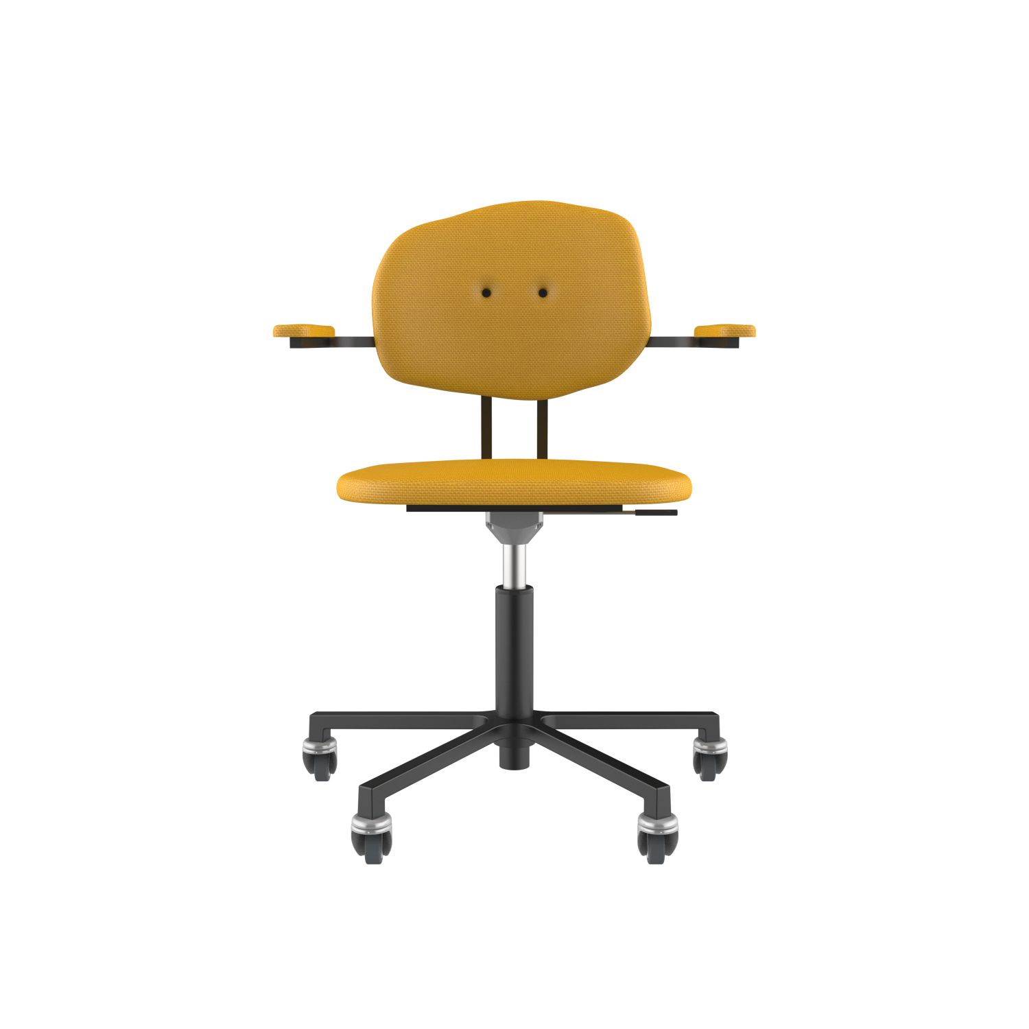 lensvelt maarten baas office chair with armrests backrest e lemon yellow 051 black ral9005 soft wheels