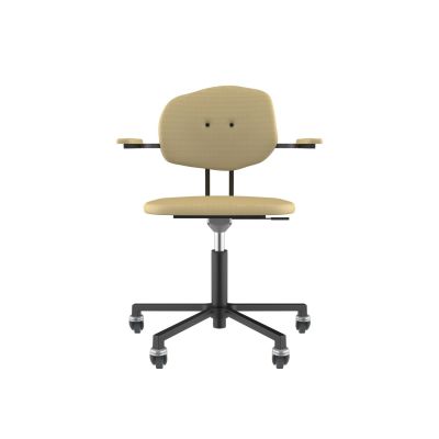 Lensvelt Maarten Baas Office Chair With Armrests Backrest E Light Brown 141 Black (RAL9005) Soft Wheels