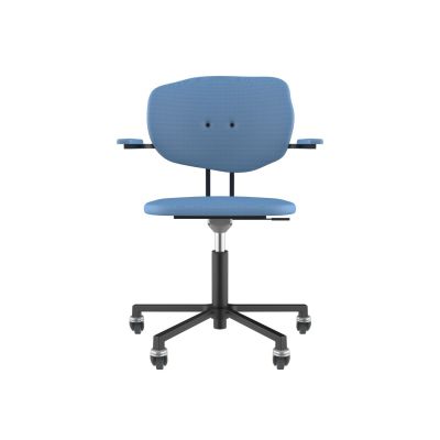 Lensvelt Maarten Baas Office Chair With Armrests Backrest F Blue Horizon 040 Black (RAL9005) Soft Wheels