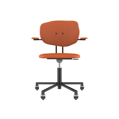 Lensvelt Maarten Baas Office Chair With Armrests Backrest F Burn Orange 102 Black (RAL9005) Soft Wheels
